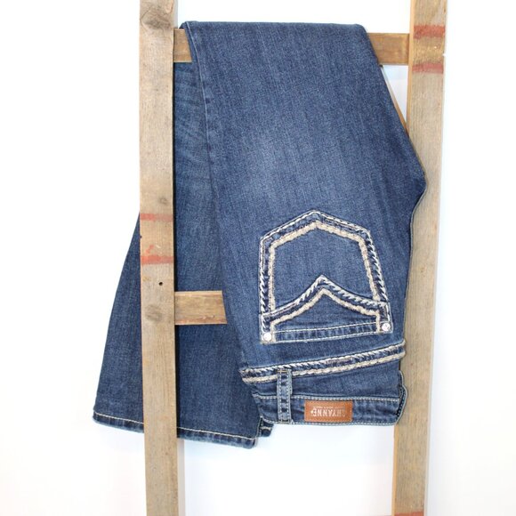 Shyanne Rhinestone Big Stitch Mid-Rise Bootcut Stretch Jean - Picture 16 of 16